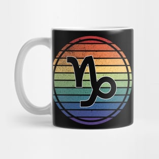 Vintage Distressed Rainbow Gay Pride Zodiac Capricorn Mug